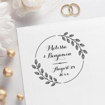 Couronne de Mariage à Feuilles Rondes Enregistrez 