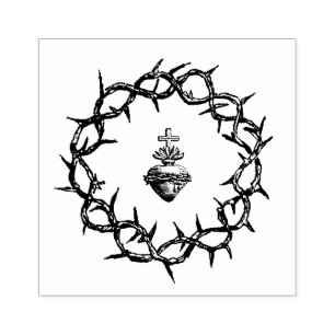 Tampons Encreurs Couronne de Thorn Sacré Coeur de Jésus Religieux