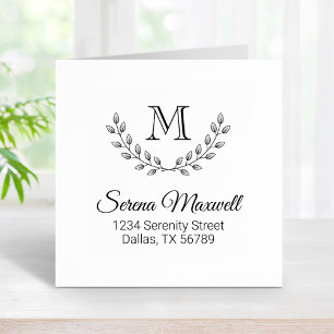 Tampons Encreurs Couronne feuille, Double Branche Monogramme 2 Adre