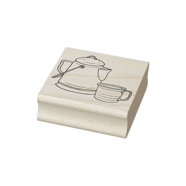 Tampons Encreurs Cowboy Camping Café Pot et Tin Cup (Tampon)