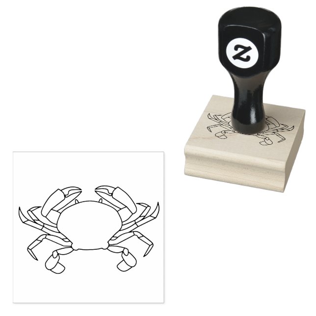 Tampons Encreurs Crabe Océan Plage Mer Poisson Nautique Aquarelle (Tamponné)