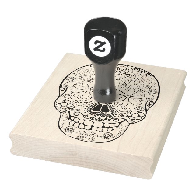 Tampons Encreurs Crâne à sucre, Jour des morts, Timbre en caoutchou (Tampon)