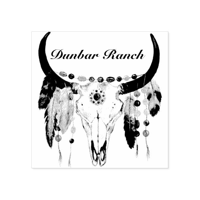 Tampons Encreurs Crâne Boho moderne Entreprise ou nom (Impression)