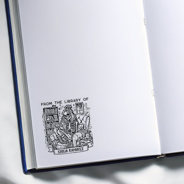 Tampons Encreurs Crâne de bibliothèque personnalisée (Créateur téléchargé)