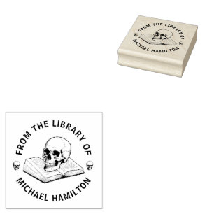 Tampons Encreurs Crâne vintage de la bibliothèque du livre Nom pers