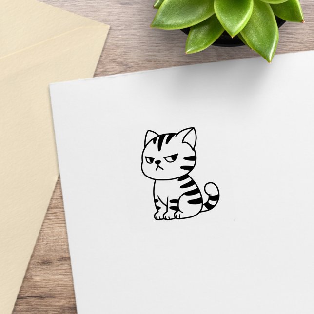 Tampons Encreurs Cranky Tabby Cat 1x1 (Créateur téléchargé)