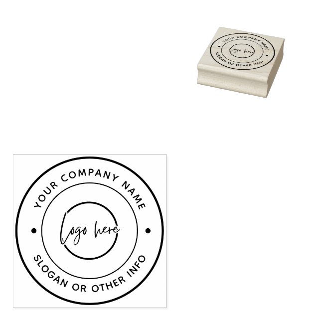 Tampons Encreurs Create Your Own Custom Business Logo Rubber Stamp (Tamponné)