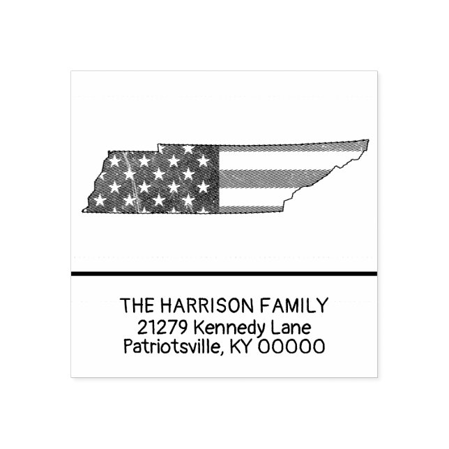 Tampons Encreurs Créer son propre nom de famille Tennessee Adresse  (Impression)