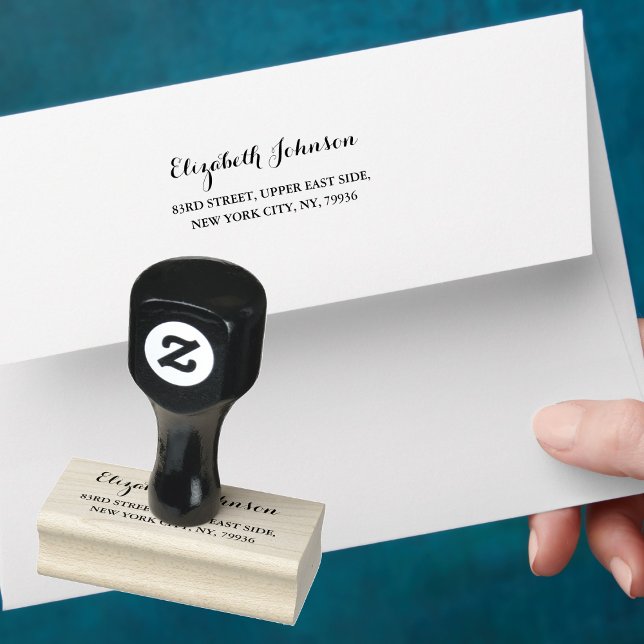 Tampons Encreurs Créer une simple et personnalisée Nom élégant Adre (Create Custom Simple Elegant Name Return Address Rubber Stamp)