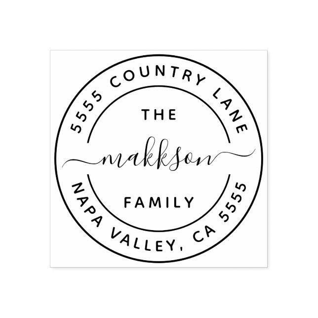 Tampons Encreurs Créer votre propre nom de famille Adresse de retou (Impression)