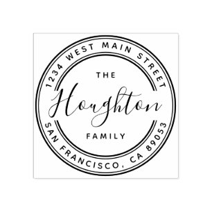 Tampons Encreurs Créer votre propre nom de famille Rond Adresse de