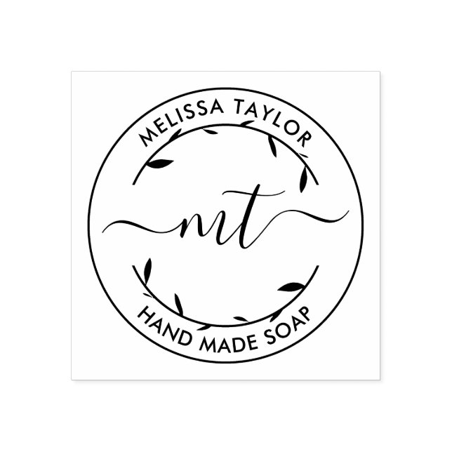 Tampons Encreurs Créez vos propres initiales de monogramme rond (Impression)