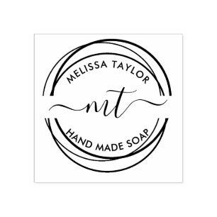 Tampons Encreurs Créez vos propres initiales de monogramme rond