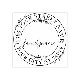 Tampons Encreurs Créez votre propre adresse de retour ronde moderne