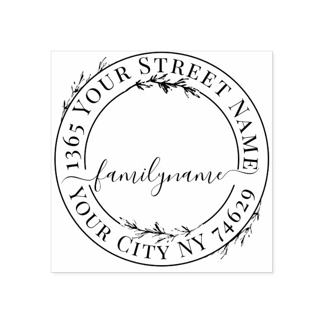 Tampons Encreurs Créez votre propre adresse de retour ronde moderne (Impression)