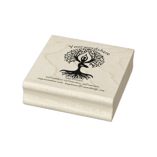 Tampons Encreurs Créez votre propre logo de posture de yoga arbre d