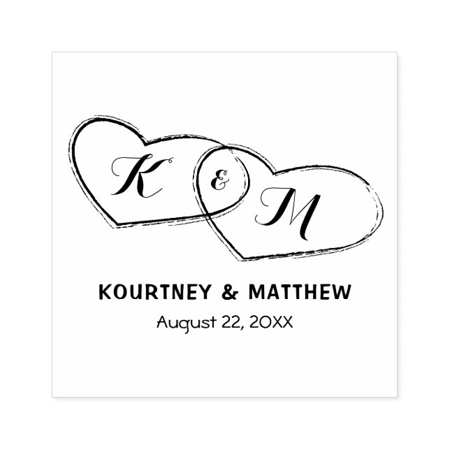 Tampons Encreurs Créez votre propre Mariage de coeur de couple (Impression)