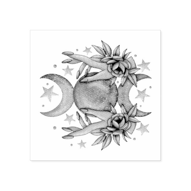 Tampons Encreurs Créez votre propre mignonne triple lune déesse et  (Impression)