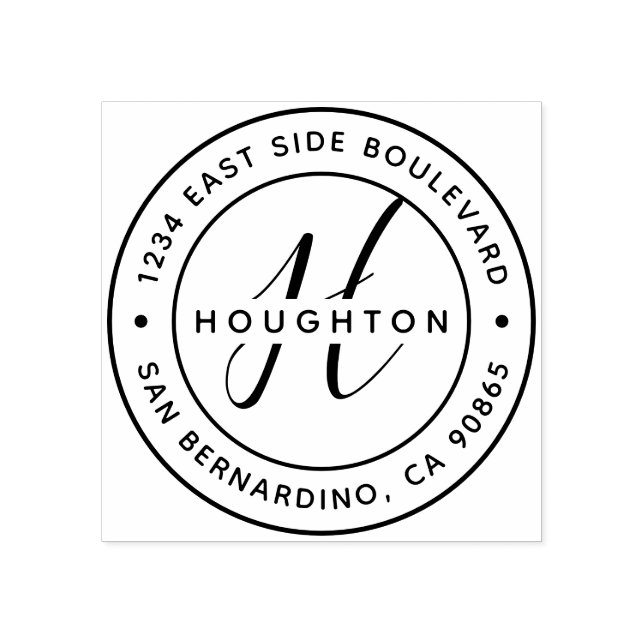 Tampons Encreurs Créez votre propre Monogramme moderne Adresse de r (Impression)