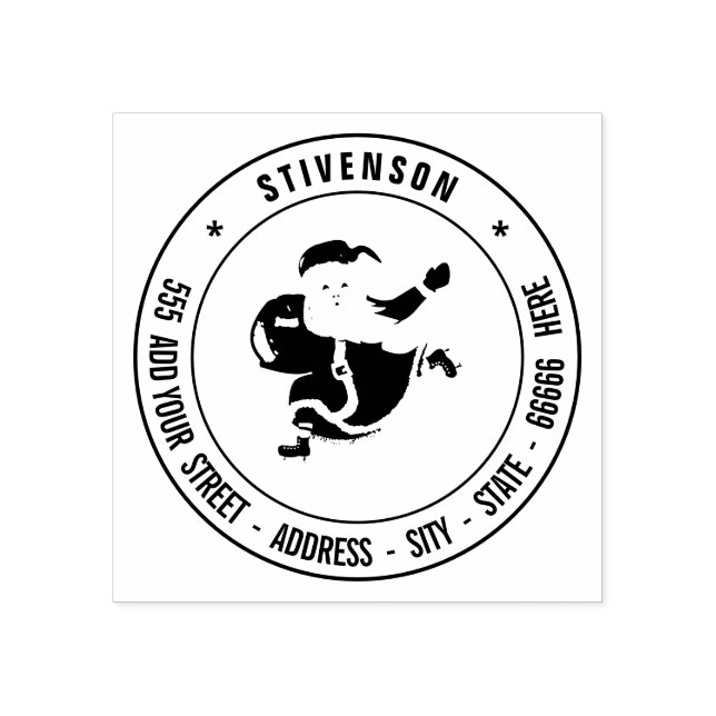 Tampons Encreurs Créez votre propre nom Adresse Père Noël Timbre de (Impression)