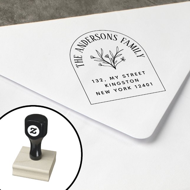 Tampons Encreurs Créez Votre Propre Nom De Famille Feuille Florale (Créateur téléchargé)