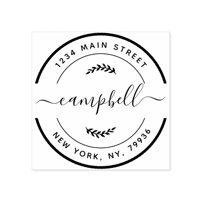 Tampons Encreurs Créez votre propre nom de famille moderne Adresse  (Impression)