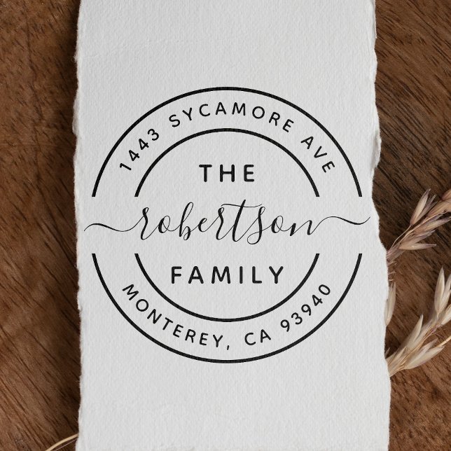 Tampons Encreurs Créez votre propre nom de famille moderne Adresse  (Créateur téléchargé)