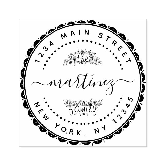 Tampons Encreurs Créez votre propre nom de famille moderne Adresse  (Impression)