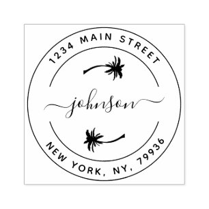 Tampons Encreurs Créez votre propre Palm Trees Round Return Adresse