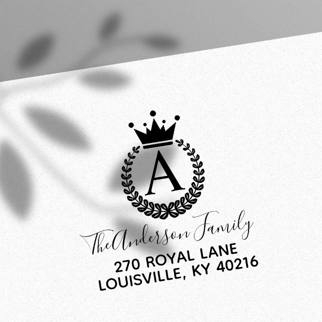 Tampons Encreurs Crest Couronne couronne monogramme Adresse de reto (Créateur téléchargé)