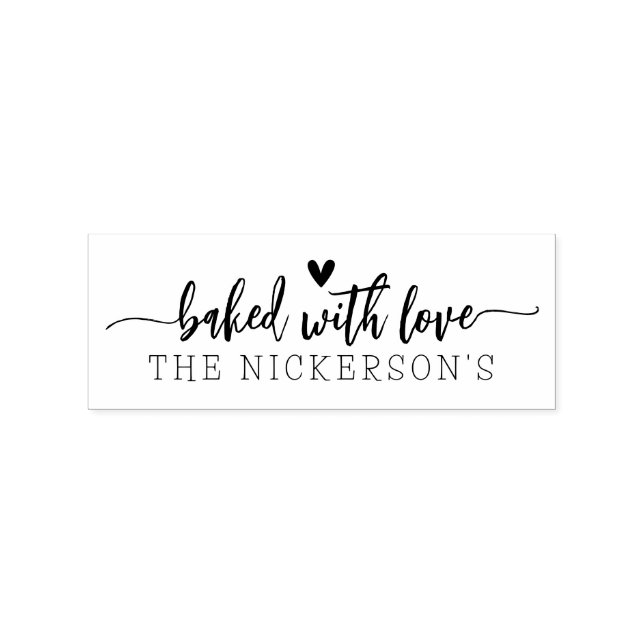 Tampons Encreurs Cuit Avec Coeur Amoureux Écrit À La Main (Impression)