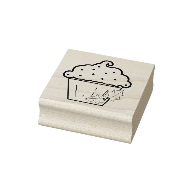 Tampons Encreurs Cupcake de Noël avec Timbre d'Art Holly (Tampon)
