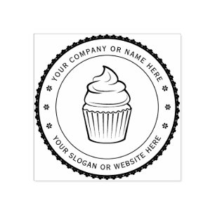 Tampons Encreurs CUPCAKE   Logo d'entreprise personnalisé Timbre en