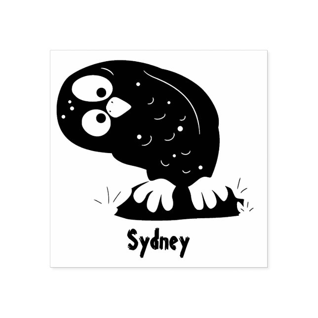 Tampons Encreurs Curieux et drôle dessin animé de chouette brune (Impression)