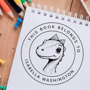 Tampons Encreurs Custom Baby Dino Ce livre appartient au nom de l'e