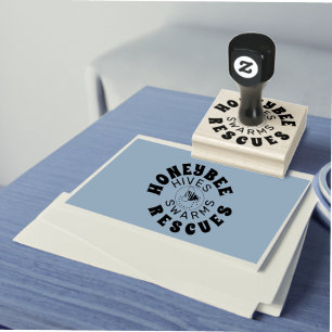 Tampons Encreurs Custom BEE RESCUE 2 logo image rubber stamp