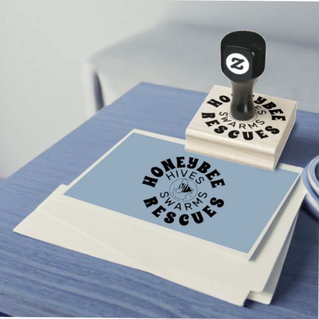 Tampons Encreurs Custom BEE RESCUE 2 logo image rubber stamp (Créateur téléchargé)
