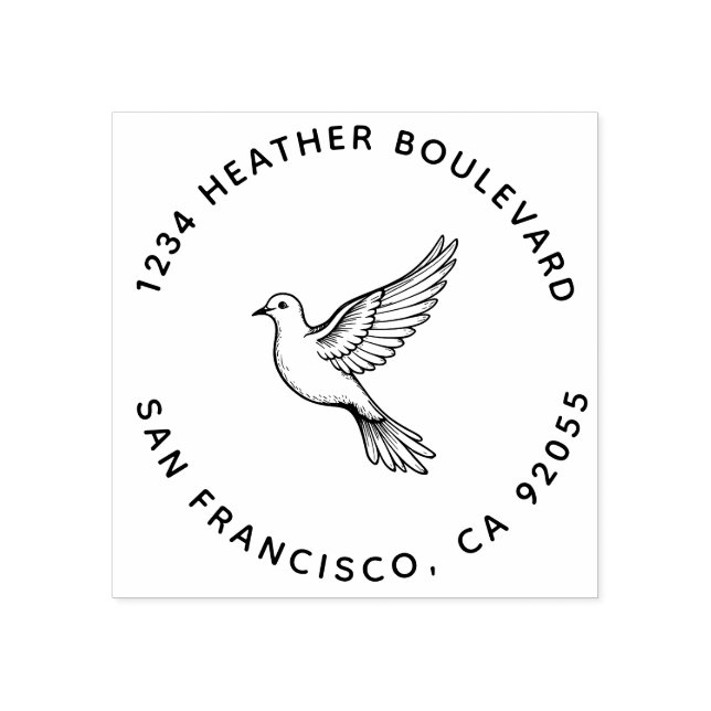 Tampons Encreurs Custom Dove Bird Adresse de retour Nom de famille (Impression)
