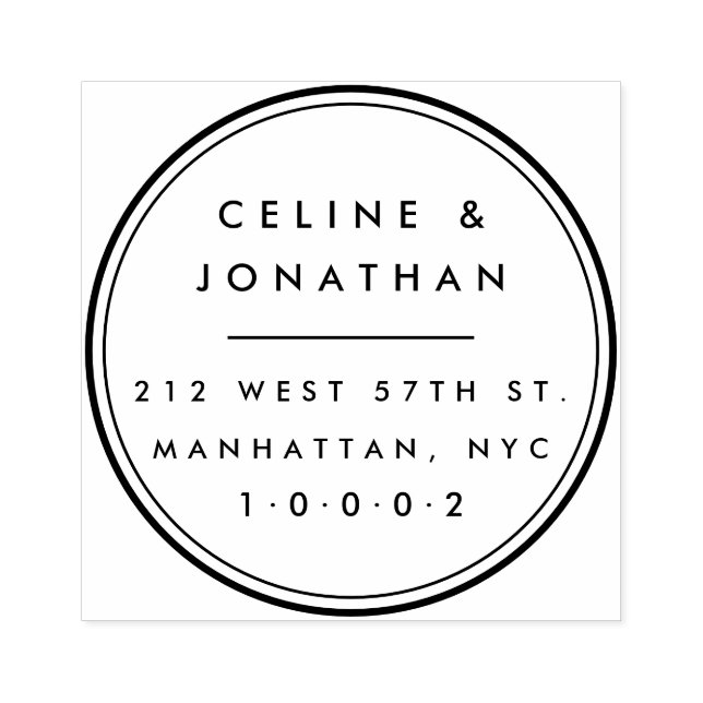 Tampons Encreurs Custom Elegant Modern Couple Wreath Adresse de ret (Impression)