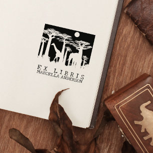 Tampons Encreurs Custom Ex Libris, Livre Forestier d'animaux africa