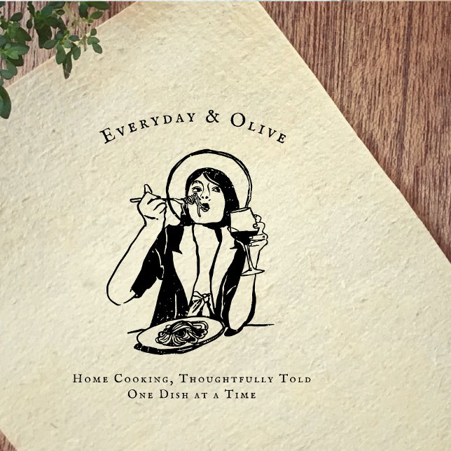 Tampons Encreurs Custom Food Blogger Branding Rubber Stamp (Créateur téléchargé)