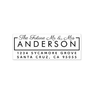 Tampons Encreurs Custom Modern "The Future Mr & Mrs" Adresse de ret
