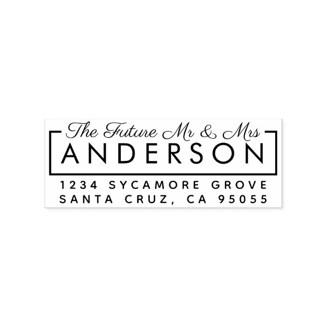 Tampons Encreurs Custom Modern "The Future Mr & Mrs" Adresse de ret (Impression)