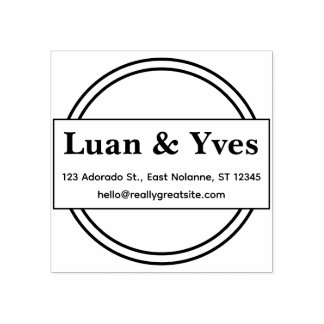 Tampons Encreurs Custom Personal Address Stamp Minimal Round Style