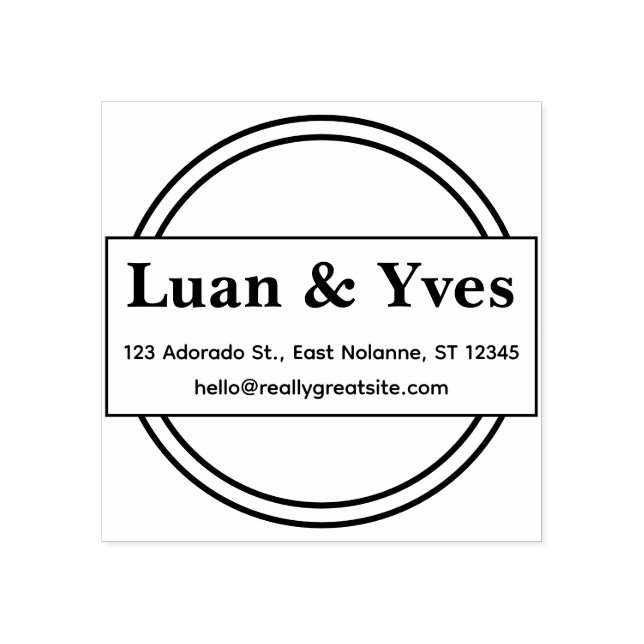 Tampons Encreurs Custom Personal Address Stamp  Minimal Round Style (Impression)