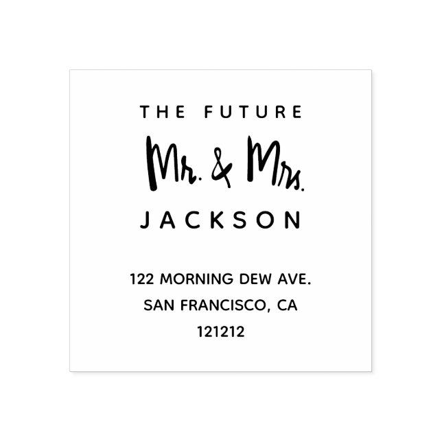 Tampons Encreurs Custom The Future M. et Mme Adresse de retour (Impression)