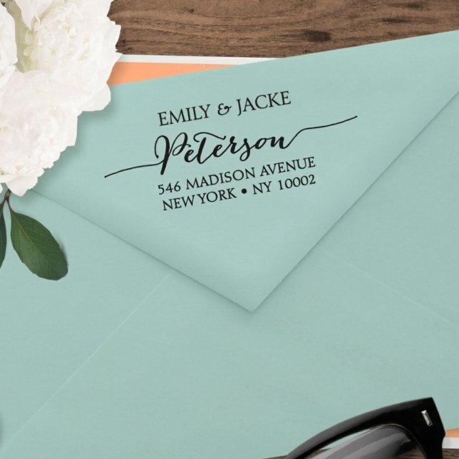 Tampons Encreurs Custom Wedding Rubber Stamp Monogram Elegant (Créateur téléchargé)