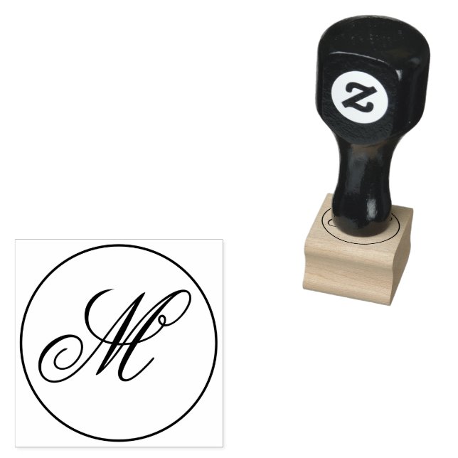 Tampons Encreurs Customizable Personalized Monogram Wooden (Tamponné)