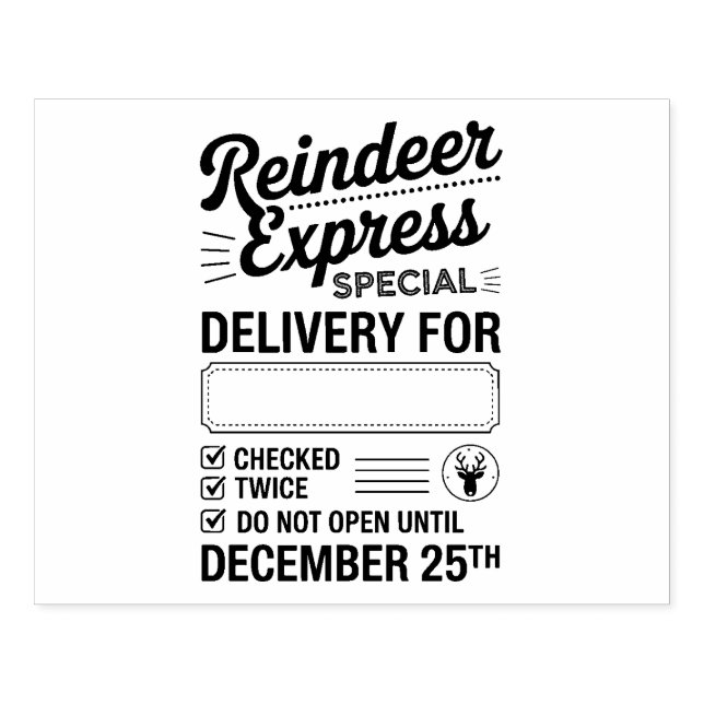 Tampons Encreurs Customizable Santa Reindeer Christmas Deliver (Impression)