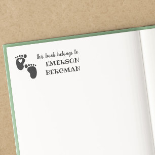 Tampons Encreurs Cute Baby Feet Heart Ce Livre Appartient À